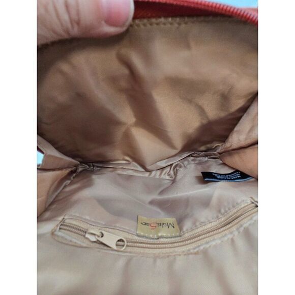 MultiSac Womens Red Faux Leather Crossbody Bag With Adjustable Strap & Interior - Picture 7 of 7